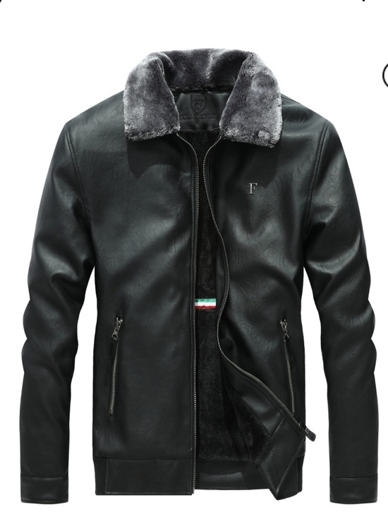 Ferrari Collection Collar Black Leather Jacket - Brand